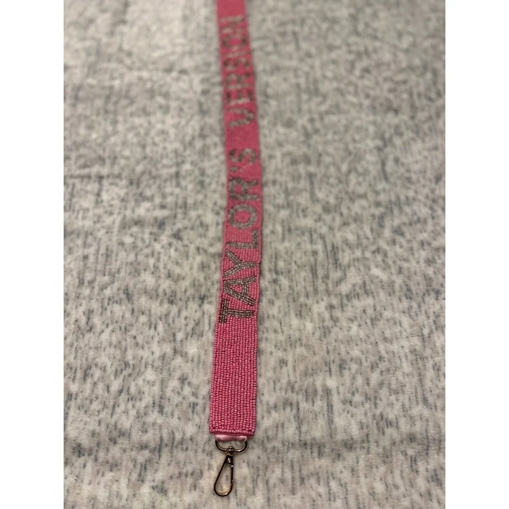 Taylor Swift Eras Tour Beaded guitar or purse‎ strap Pink TAYLORS VERSION NWT 47